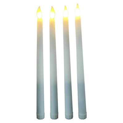 China Less Electric Candle Flameless Drip Flickering LED Tapered Candles for sale