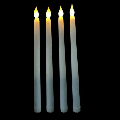 China Flameless White Body Pillar Candles Flameless Taper Candles For Wedding Decorations for sale