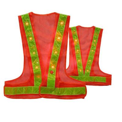 China Hot Selling Traffic Safety Workplace Safety Reflective Vest Large With 16 LED Lights for sale