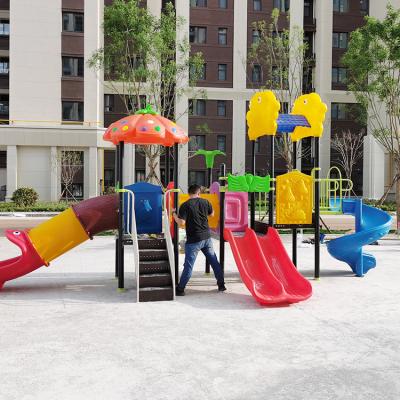 China New Arrival Eco-friendly Material China Outdoor Playground Commercial Plastic Children Safety Swing Slide Set Outdoor for sale