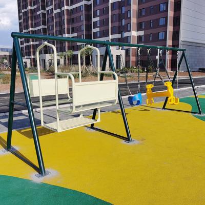 China Adjustable Height Most Popular Children Outdoor Playground Four Seat Swing Outdoor Playground Swing for sale