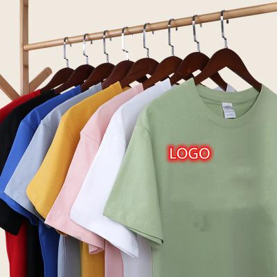 China PDEP S-4XL 260g Cotton Double Yarn Breathable Round Neck Heavy Custom LOGO 100% Short Sleeve T-Shirt for sale