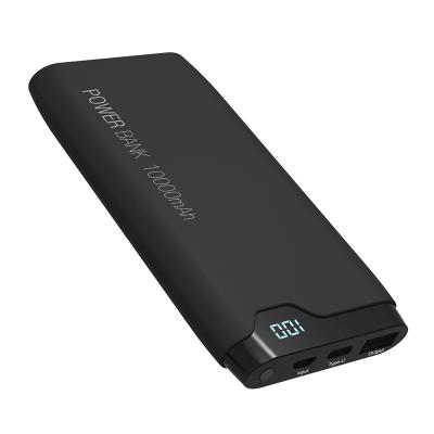 China Ultrathin Portable Mini Mobile Battery Charger Custom High Capacity Built-in Micro USB Type C Cable 10000mAh Power Bank for sale