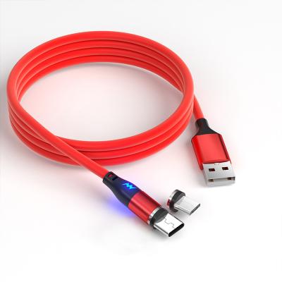 China Wholesale 360 ​​Speed ​​Data Transfer Rotation 3 In 1 Magnetic Micro Charging Type C USB Cable Fast Charging USB Cable for sale