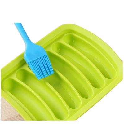 China Viable Wholesale DIY Sausage Mold Cake Bread Factory Handmade Hot Dog Maker Silicone Baking Molds Cake Tools 170g Mold 6 Cavities for sale