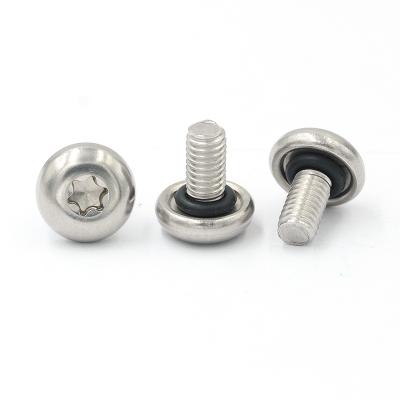 China Pan Round Head Hex O-Ring Groove Joint Phillips Screws With Sealing Gaskets for sale