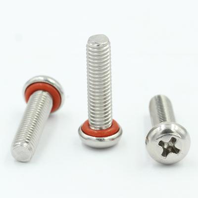 China M4 Pan Cross Countersunk Pan Water Proof O Ring Self Sealing Screws for sale