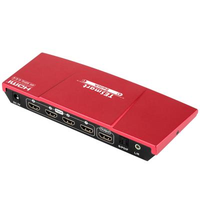 China Aluminum alloy 4 HDMI ports switch support S/PDIF and audio L/R 4x1 HDMI switcher for sale