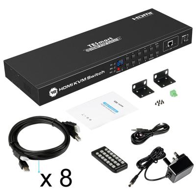 China Supports 4K HDMI KVM Switch 16way 16 Port Rackmount KVM Switch 16x1 KVM Changer HKS1601A10 for sale