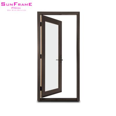 China Aluminum Aluminum Narrow Frame Modern Double Glazed Door Casement Glass Doors for sale