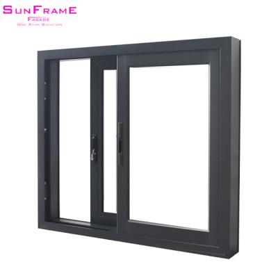 China Magnetic White Wood Double Glazed Aluminum Glass Screen Grille Frame Sliding Up Windows Design Home Price for sale