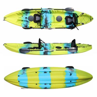 China Kayak 12ft Sit On Top Tandem Pleasure Craft 3 Person Paddle Fishing Tandem Kayak for sale