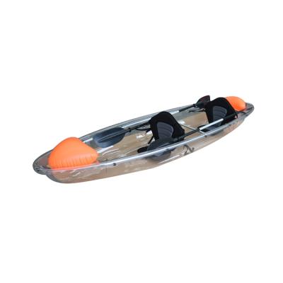 China Leisure Wholesale Two Seat Transparent Boat Clear Kayak With Paddles for sale