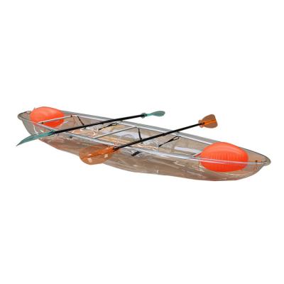 China Leisure guaranteed quality 2 person plastic watercraft unique clear transparent kayak with paddle for sale for sale