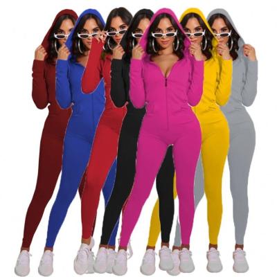 China Solid  Zipper Womans Jump Suits Sports Fall One Piece Jumpsuits And Rompers à venda