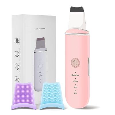 China Factory Price 2022 Ultrasonic DEEP CLEANING Blackhead Remover Face Skin Scrubber Sonic Facial Spatula Peeling Machine for sale