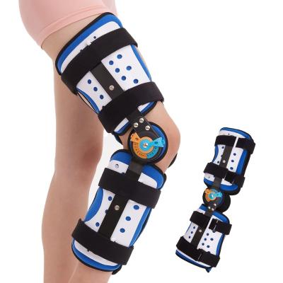 China Comfortable Adjustable Knee Brace Support ROM Hinged Knee Brace Knee Brace Legs Correction Belt for sale