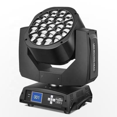 China Stage DMX Pixel Control How Power Stage DJ Lights K10 Led Lighting rgbw 4 in 1 19*15w Bee Eye Head Wash Zoom Moving Light for sale