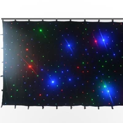 China Stage cloth screen event wedding mobile portable dmx star soft cloth RGB led star curtain light for stage backdrop for sale