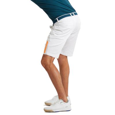 China Anti-wrinkle Mens Summer Custom White Polyester Breathable Knee Length Golf Shorts for sale