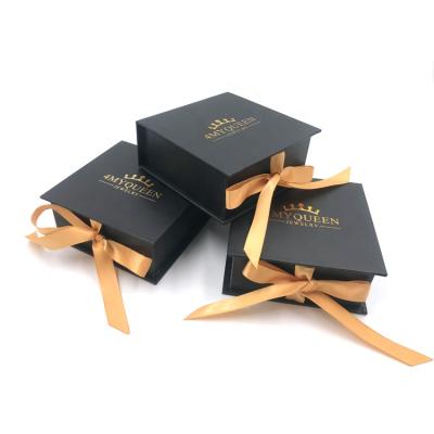 China Ramadan Wedding Jewelry Custom Magnetic Recyclable Packaging Paper Gift Box With Ribbon for sale