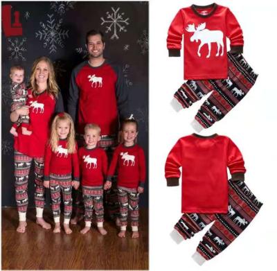 China QUICK DRY Family Outfits Matching Cartoon Christmas Printed Matching Homewear Mom and Daughter Pajamas Parent-child Use for sale