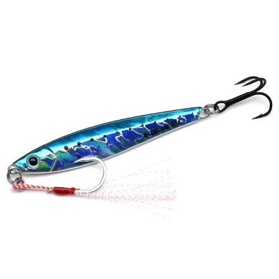 China Shore Fishing Jig ALLBLUE 35g 3D Jig Shore Fishing Jig Printing Lead Sinking Long Metal Fishing Jig Lure for sale