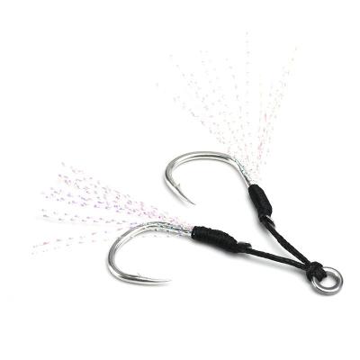 China ALLBLUE Alloy Steel Saltwater Casting Fishing Lure Double Aid Hook For Metal Jig for sale