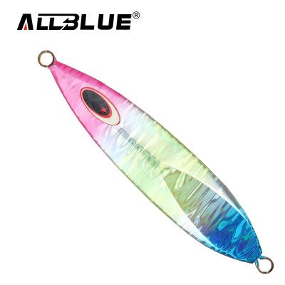 China AllBlue Lead Big Game Hot Selling Fishing Metal Sequins Lures Baits 160g Slow Iron Jig Baits Saltwater Building Fishing Lure for sale