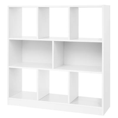 China Vasagle LBC52WT Industrial Ivory White Wood Bookcase Book Shelves Organizer Modern Living Room Storage Cabinet for sale