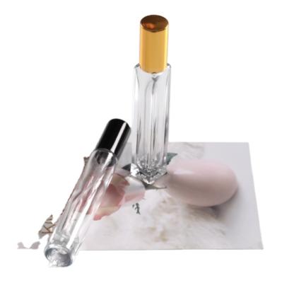 China 10ml Cosmetic Transparent Rectangular Round Crystal White Cosmetics Spray Perfume Bottle for sale