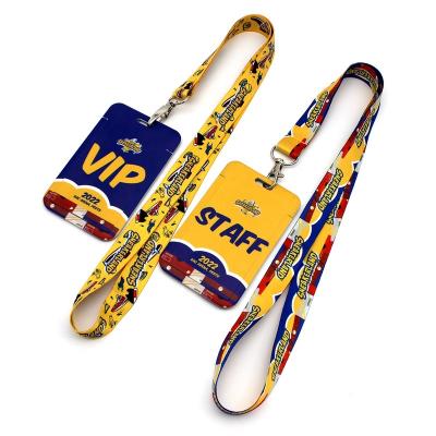 China Promotional Custom Name Badge ID Gift Plastic Card Holder Case Dyesublimation Printing Polyester Lanyard With Logo Design for sale