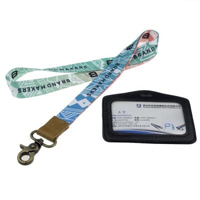 China Office Best Selling Custom Polyester Printed Lanyard Thermal Transfer Printing Lanyard With Business ID Card Holder for sale