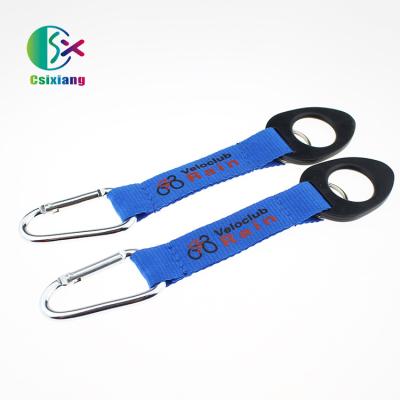 China Promotional Wholesale Custom Fashion Gift Durable Water Bottle Holder Lanyards With Carabiner Hook And Key Ring for sale