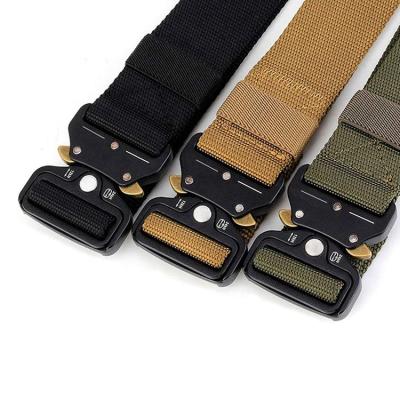 China Amazon Wholesale Eco-Friendly Outdoor Heavy Duty Universal Nylon Adjustable Military Tactical Waist Belt With Quick Speed ​​Clip Metal for sale