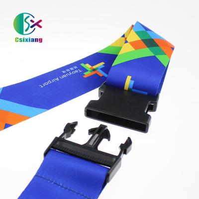 China Eco - Friendly Wholesale Custom Printed DIY Airport Luggage Straps Free Sample With Plastic Buckle for sale