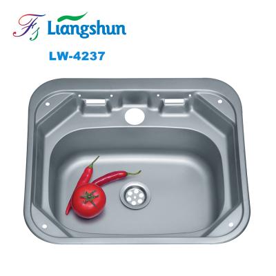 China No Faucet LW-4237 Nano Finish Train Sink Portable Hand Basin Sink Or RV Kitchen Sink 304 Stainless Steel Te koop