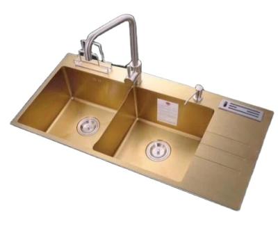 China LS-10048HB Faucet Gold Free And Black Hand Washing Sink Designed Undermount Black Stainless Steel Kitchen Sink for sale