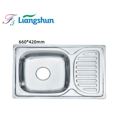 China With Faucet Machine Pressing Kitchen Sink SUS304 /201 Stainless Steel Material Single Bowl Sink Te koop