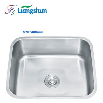 China Without Faucet K-5748-2 Silver Wash Basin Accessories Customize Kitchen Sink 304/201 Stainless Steel Single Bowl Sinks Te koop