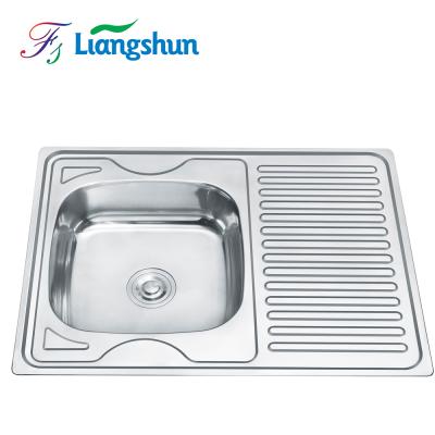 中国 K-8060 single bowl undermount faucet with drainer kichen stainless steel single bowl kitchen sink 販売のため