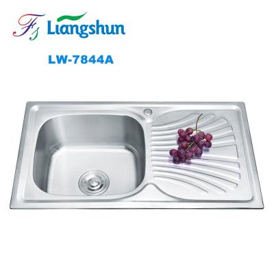 Chine Without Fancy Kitchen Sink Made Of Faucet LW-7844A Foshan Single Bowl Sink With Drainer à vendre