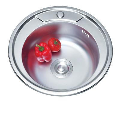 China Without Faucet LW-4949 Single Round Family Use Basin Kitchen Round Single Bowl Sink for sale