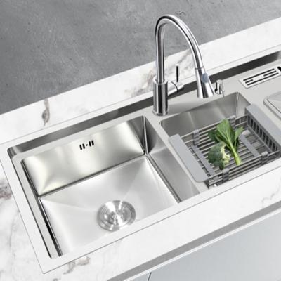 China Without Double Basin Faucet High Grade Handmade Stainless Steel Kitchen Sink for sale