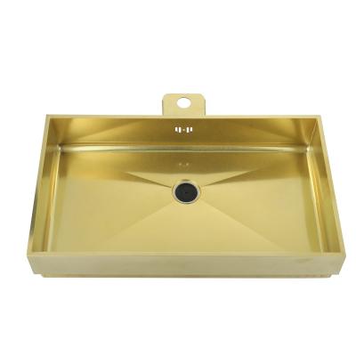 China With LS-6839 Handmade Faucet Above Stand Gloden Kitchen Sinks Gold Handmade High Quality Stainless Steel for sale