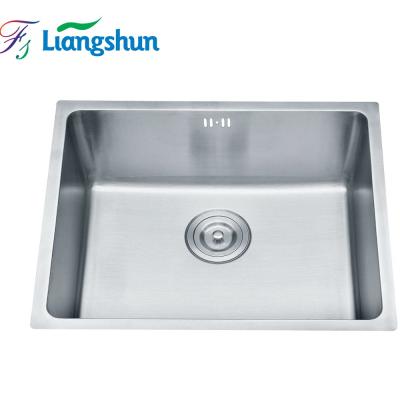 China Without Faucet Kitchen Sinks Stainless Steel Deep Basin Handmade Single Bowl Brushed Building Apartment 5544 for sale