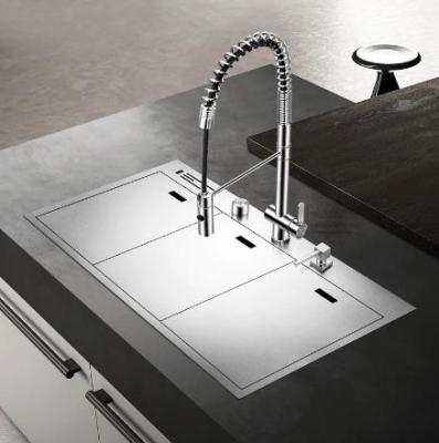 China Without Faucet SUS304 Kitchen Sink Handmade Invisible Sink With Drainer And Kitchen Faucet Hidden Kitchen Sink Te koop