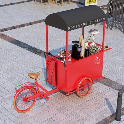 China Luxury Handmade Cafe 3 Wheels Wheelbarrow Large Storage Tricycle Street Fold Cargo Bike en venta