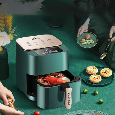 China Removable Oil Container Custom Us Eu UK Plug In Professional 2022 Food Grade Air Fryer New Arrival Oil Free Green Fryer Steam/Air Oven for sale