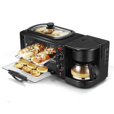 China Multifunctional Heating House Three-in-One Coffee Oven Toaster Commercial Mini Electric Oven Omelette Breakfast Machine Gift en venta